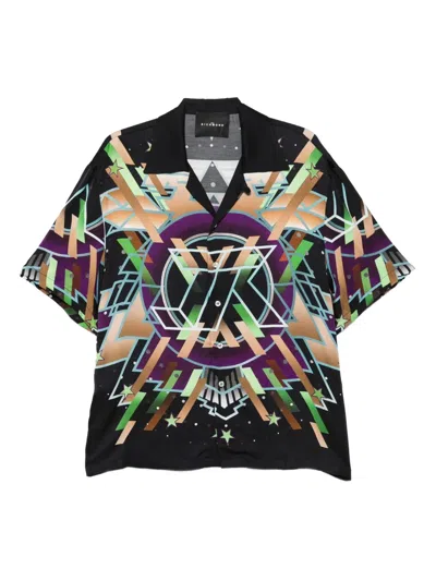 John Richmond Geometric-print Shirt In Black
