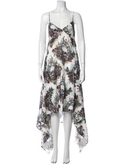 Pre-owned John Richmond Graphic Print Midi Length Dress In Multicolor