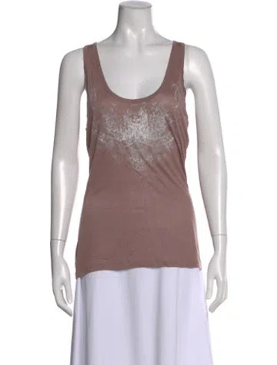 Pre-owned John Richmond Graphic Print Scoop Neck Top W/ Tags In Pink