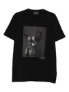 John Richmond Monochrome Graphic Print Black Cotton T-shirt In Black