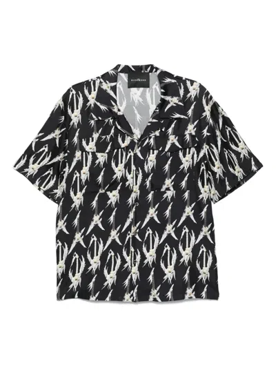 John Richmond Guitar-print Short-sleeves Shirt In Black