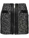 John Richmond Herringbone Mini Skirt In Schwarz