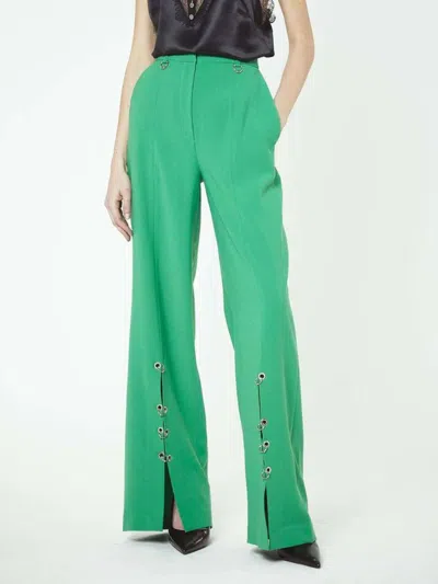 John Richmond High Waisted Trousers In Verde