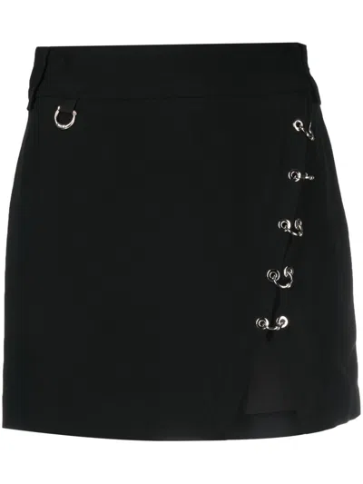 John Richmond Hoop-detail Mini Skirt In Schwarz