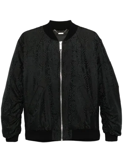 John Richmond Jacquard Bomber Jacket In Black