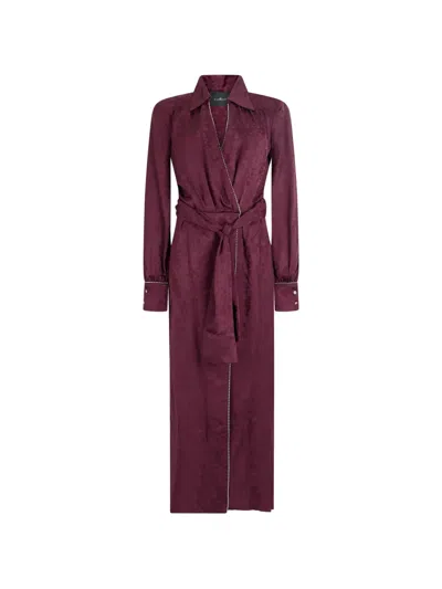 John Richmond Jacquard-patterned Rhinestone-embellished Maxi Dress In Red