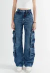 John Richmond Cargo Jeans In Denim Scuro