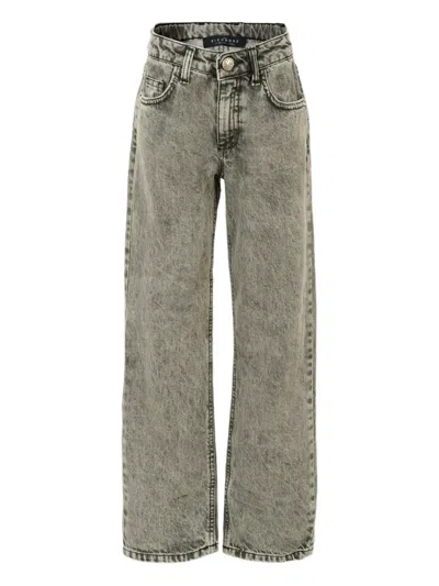 John Richmond Junior Kids' Acid-wash Cotton Jeans In Green