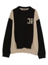 John Richmond Junior Colour-block Crew-neck Sweater In Black