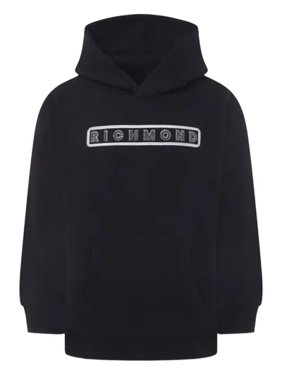 John Richmond Junior Kids' Cotton-blend Hoodie In Black