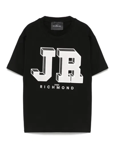 John Richmond Junior Kids' Cotton T-shirt In Black