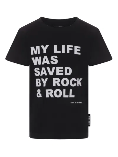 John Richmond Junior Kids' Cotton T-shirt In Black