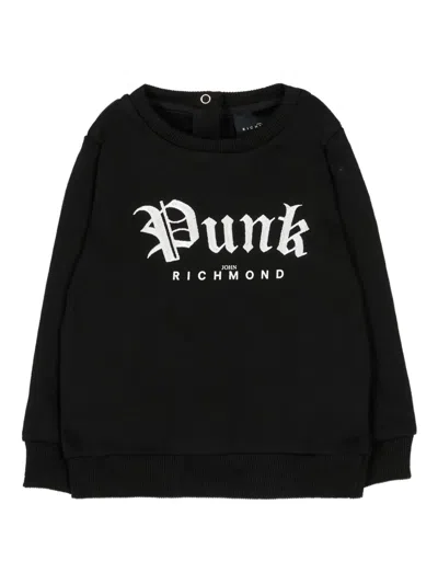 John Richmond Junior Babies' Crew-neck Sweatshirt In Black