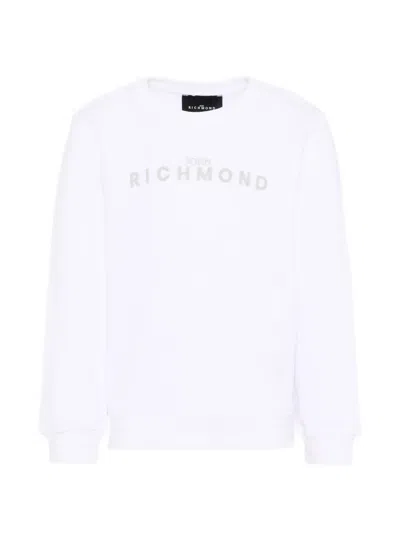 John Richmond Junior Kids' Crew-neck Sweatshirt In White