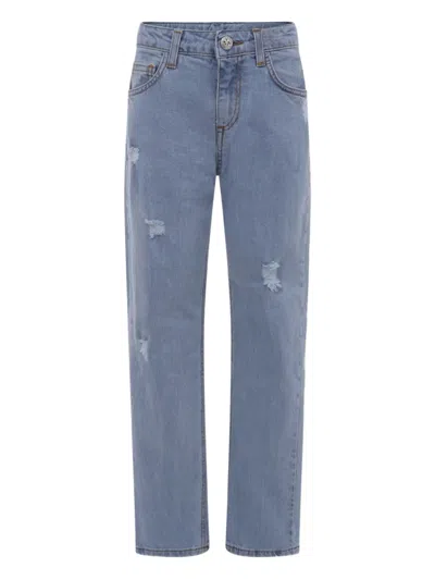 John Richmond Junior Kids' Distressed-effect Jeans In Blue