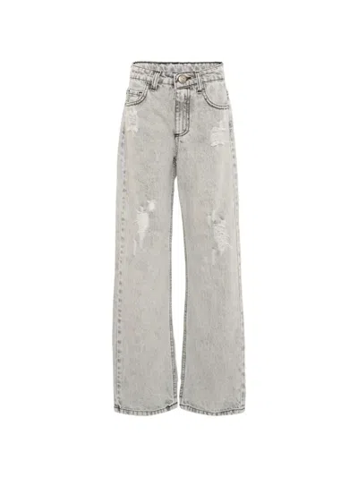 John Richmond Junior Kids' Distressed Jeans In Gray