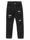 John Richmond Junior Distressed Straight-leg Jeans In Black