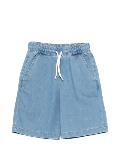 John Richmond Junior Kids' Drawstring Denim Shorts In Blue