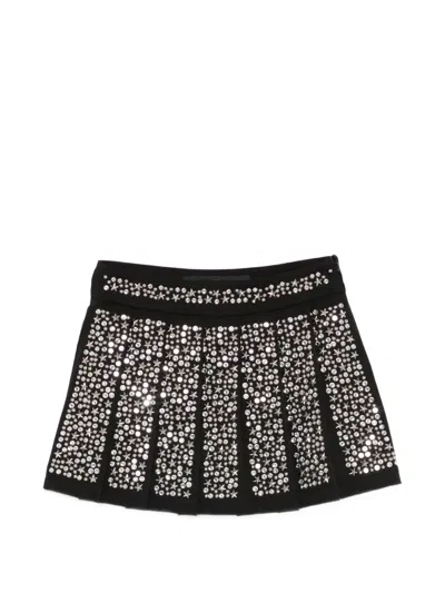 John Richmond Junior Embellished Pleated Skirt In Black