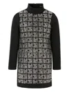 John Richmond Junior Embellished Turtleneck Casual Dress In Black