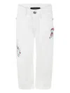 John Richmond Junior Embroidered-logo Detailing Jeans In White