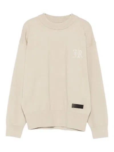 John Richmond Junior Kids' Embroidered Logo Jumper In Neutral