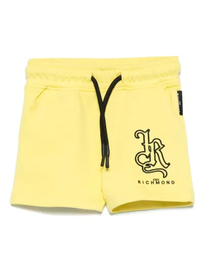 John Richmond Junior Babies' Embroidered-logo Shorts In Yellow