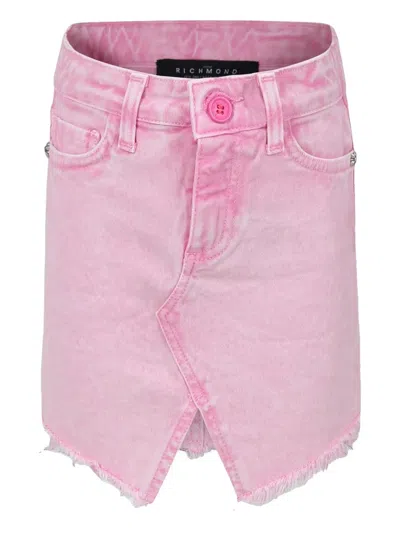 John Richmond Junior Kids' Faded-effect Skirt In Pink