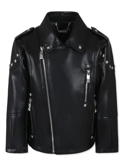 John Richmond Junior Kids' Faux-leather Jacket In Black