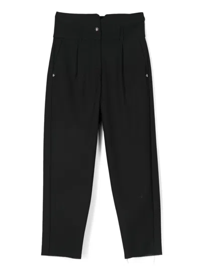 John Richmond Junior Kids' Floral-button Trousers In Black