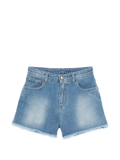 John Richmond Junior Kids' Frayed-hem Shorts In Blue
