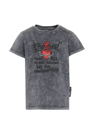 John Richmond Junior Kids' Graphic-print T-shirt In Gray