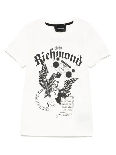 John Richmond Junior Kids' Graphic-print T-shirt In White