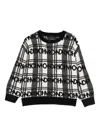 John Richmond Junior Intarsia-knit Logo Sweater In Black