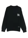 John Richmond Junior Intarsia Knit-logo Sweater In Black