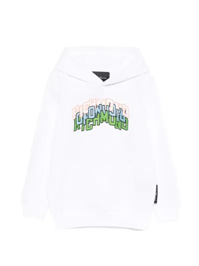 John Richmond Junior Kids' Kangaroo-pocket Hoodie In White