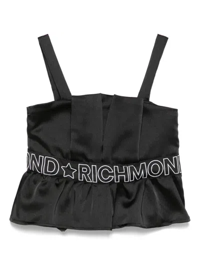 John Richmond Junior Kids' Logo-band Top In Black