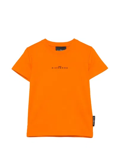John Richmond Junior Kids' Logo-detail T-shirt In Orange