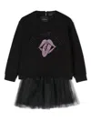 John Richmond Junior Logo-embellished Dress In Black