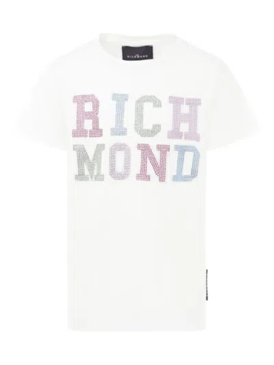 John Richmond Junior Kids' Logo-embellished T-shirt In White
