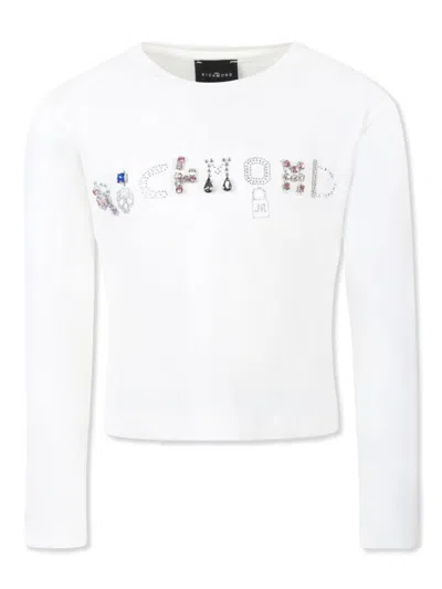 John Richmond Junior Kids' Logo-embellished T-shirt In White