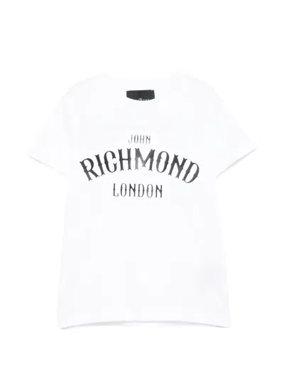 John Richmond Junior Kids' Logo-embossed T-shirt In White