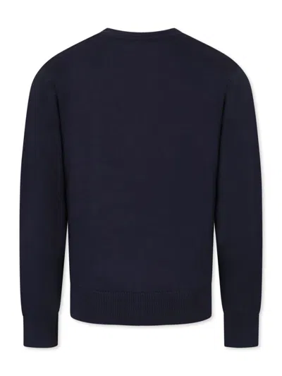John Richmond Junior Kids' Logo-embroidered Cardigan In Blue