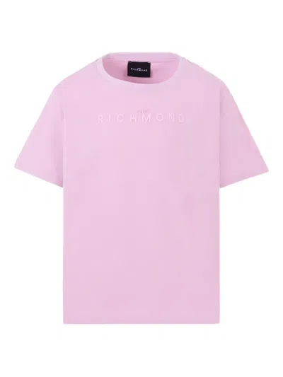 John Richmond Junior Kids' Logo-embroidered Cotton T-shirt In Pink