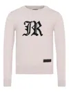 John Richmond Junior Logo-embroidered Crew-neck Sweater In Pink