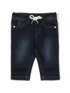 John Richmond Junior Logo-embroidered Drawstring-waist Jeans In Blue