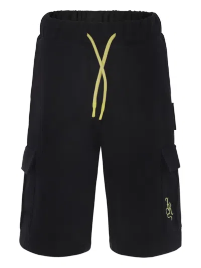 John Richmond Junior Kids' Logo-embroidered Shorts In Black