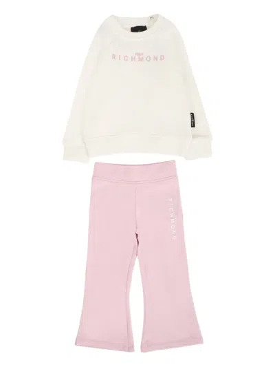 John Richmond Junior Babies' Logo-embroidered Tracksuit In Pink