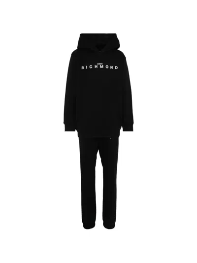 John Richmond Junior Kids' Logo Hooded Tracksuit In Black