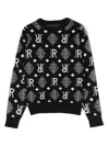 John Richmond Junior Pullover Mit Intarsien-logo In Schwarz